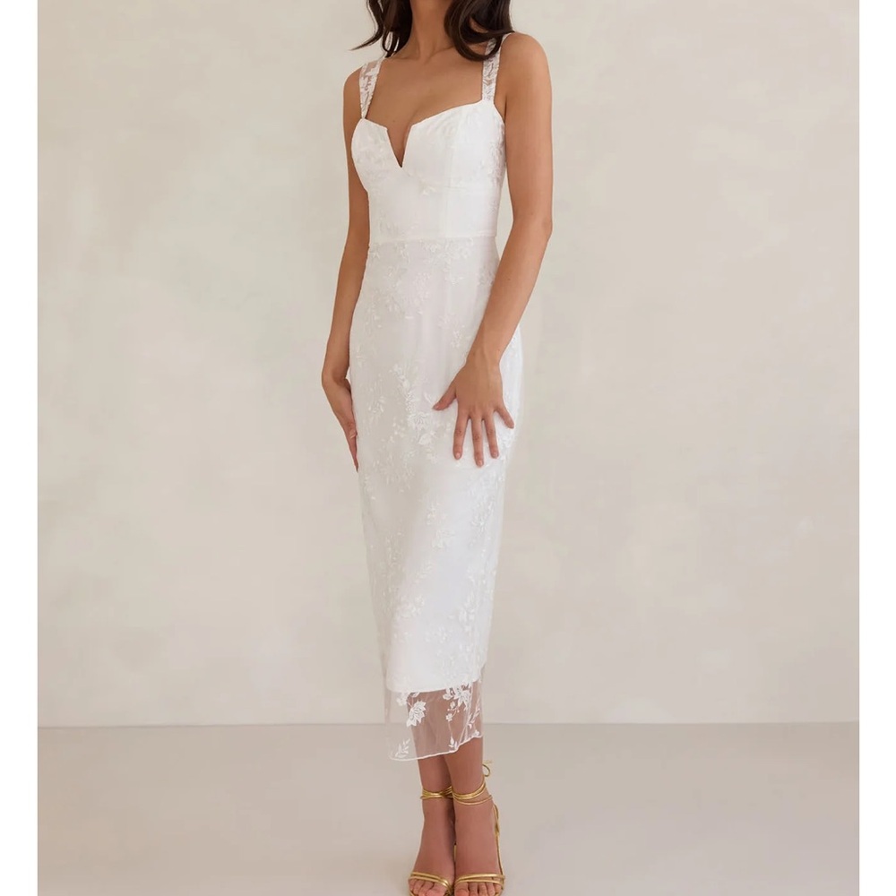 NEW with tags Park & Fifth White Lace Midi Dress